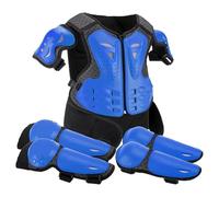 Équipement de pour enfants 1 ensemble de gilets pare-balles réglables et respirants, coussinets protection résistants pour tout-terrain, vélo, skateboard, équitation, bleu.