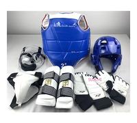 Équipement de protection de Taekwondo, ensemble d'entraînement d'arts martiaux de compétition épaisse, équipement de protection de Combat, équipement de Combat réel, ensemble complet men red 5pcs set