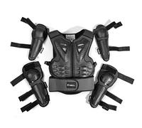 Équipement de protection pour enfants de 5 à 13 ans pour moto, motocross, cyclisme, ski, skateboard, patins à roulettes, Noir