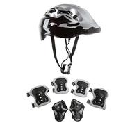 Équipement de protection pour skateboard - Filet de ventilation complet, 235 G - Kit de sécurité lourd à sept pièces - Support de protection contre les chocs pour l'équitation en plein air