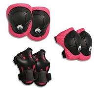 Équipement de protection rose pour enfants pour le vélo, skateboard, bmx, les rollers et la trottinette. Genouillères, protège-poignets et coudières. G