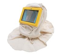 Équipement de protection Sandblaster, capuchon de capuchon d'objectif double couche ABS ABS avec écharpe pour sablage, peinture, grattage, coupe à grande échelle, revêtement et nettoyage