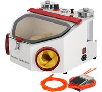 **Equipement de sablage dentaireVEVOR avec 2 pièces à main et 2 récipients - Appareil de sablage dentaire de laboratoire avec éclairage LED et grande fenêtre de visualisation - Appareil de sablage