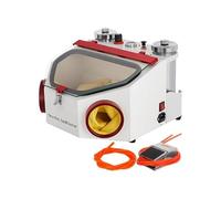 Équipement de sableuse de laboratoire dentaire, 2 stylos + 2 réservoirs avec lumière LED, grande fenêtre de vue et commande à pédale for éliminer les oxydes