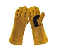 Équipement de soudage Leather Flame retardant gloves Welding Gloves Heat Insulation Anti-cut Woodstove Fireplace Barbecue Baking Camping