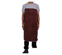 Équipement de Soudage Tablier de soudage en cuir, soudeur résistante feu, veste de soudage tablier en cuir(Brown)