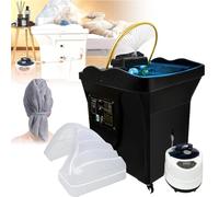 Équipement De Spa De Tête Avec Fumigation Et Photothérapie, Bassin De Shampoing À Circulation D'eau De Spa Thermostatique Portable(Black)
