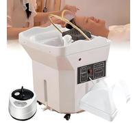 Équipement De Spa Japonais pour La Tête 60L, Bassin De Shampoing À Circulation d'eau À Double Contrôle, Mobile avec roulettes, Réservoir Intégré sans Tuyauterie pour Salon & Spa White