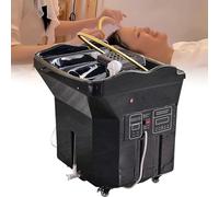 Équipement de spa japonais pour la tête,bassin de shampoing à circulation d'eau à double contrôle,avec réservoir d'eau de 60 L, fonction de fumigation et luminothérapie,pour coiffeurs,Black-Ser1