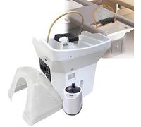 Équipement De Spa Japonais pour La Tête,Bassin De Shampoing À Circulation d'eau À Double Contrôle,avec Réservoir d'eau De 60 L, Fonction De Fumigation Et Luminothérapie White