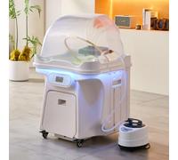 Équipement de spa pour la tête à circulation d'eau - Evier de spa japonais avec réservoir d'eau de 50L, appuie-tête réglable et fonctions de fumigation de spa pour une relaxation ultime