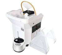 Équipement de Spa pour La Tête,Bassin de Shampoing à Circulation d'eau à Double Contrôle,avec Réservoir d'eau de 60 L, Fonction de Fumigation et Luminothérapie,pour Salons et Spas White-Set2