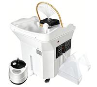 Équipement de spa pour la tête, Bol à shampoing pour salon de coiffure avec réservoir de stockage d'eau de 60 L, circulation d'eau à double contrôle, pour salons et spas, 4 roues universelles