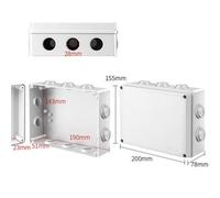 Équipement de surveillance boîte étanche extérieure boîte d'alimentation boîtier électrique boîtier en plastique ABS boîte de fil de jonction scellée étanche - Type 200x155x78mm