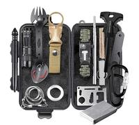 Équipement de Survie Multifonctionnel en Plein air Aventure Costume prévention des catastrophes Premiers Secours boîte à Outils sifflet Flint Survie