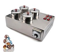 Équipement de teinture de lentille optique 4 tasses, construction en acier inoxydable, commutateurs de chauffage indépendants, contrôle de la température pour les centres de soins de la vue