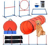 VEVOR Kit Équipements d'Entraînement d'Agilité pour Chiens 5 Pièces avec Haies
