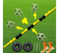 Équipement d'entraînement de gardien de but, déflecteur de ligne unique de 2,5/4 m avec 2 poches d'eau, aides à l'entraînement de football pour but de football à cinq de côté/sept de côté