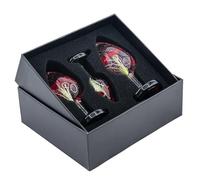 éQuipement D'EntraîNement De Hanche En Forme De Gouttelette De RéSine De Haute Transparence, IntéGré Avec La Fleur éTernelle (Blanc/Rose/Rouge), BoîTe Cadeau - Q (Fleur Rouge)