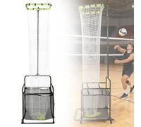 Équipement d'entraînement de volley-ball - Hauteur et angle réglables - Cible de précision - Portable avec roues - Sac de rangement pour tous les niveaux de compétence