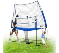 Équipement d'entraînement de volley-ball, système de filet d'entraînement 3,4 x 2,4 m, portable avec hauteur réglable et retour de balle pour frapper, servir, passer