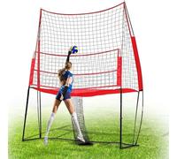 Équipement d'entraînement de volley-ball, système de filet d'entraînement 3,4 x 2,4 m, portable avec hauteur réglable et retour de balle pour frapper, servir, passer