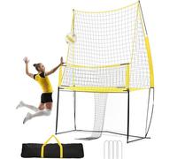 Équipement d'entraînement de volleyball avec filet et retour de balle pour entraînement solo ou d'équipe, compétences de service et de pointes