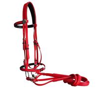 Équipement d'équitation Licol Licol Bride Licols de course équestres en PVC(Red XL)