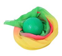 Équipement d'exercice de boule de soie de Tai Chi accessoire de performance de fil de mousseline de soie de force douce pour le yoga méditation fitness vert orange 150 cm 82 g (Boule verte + fil