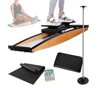 Équipement d'exercice de ski, ensemble d'outils d'entraînement d'équilibre avec canne et tapis de sol, charge de 150 kg pour la force et l'équilibre, expérience de ski authentique à tout moment