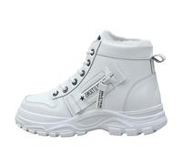 Équipement Esthéticienne et Hiver pour Femmes Plus Velours Nouvelles Bottes Hautes Chaudes et Polyvalentes Chaussures en Coton Chaussures d'Hiver Pantoufles Infirmières, Blanc, 38 EU