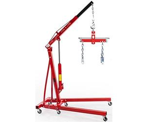 EQUIPEMENT EXPRESS SICOBA Chevre Hydraulique d'atelier Grue de Levage 2T + Palonnier Equilibreur de Charge 907kg