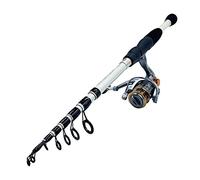 Équipement Pêche Canne Pêche Ensemble de Folie leurre télescopique en Carbone Ultra-léger avec appât à Bobine WT 10-30g Power Spinning Pissing Rod Gift 1.6-2.4M(2.4M,White Rod with Reel)