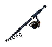 Équipement Pêche Canne Pêche Ensemble de Folie leurre télescopique en Carbone Ultra-léger avec appât à Bobine WT 10-30g Power Spinning Pissing Rod Gift 1.6-2.4M(2.4M,Black Rod with Reel)