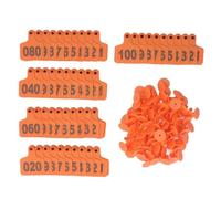 Équipement pour bétail pince oreille - Lot de 100 étiquettes d'oreille orange numérotées, plastique résistant et identification facile - Adapté pour vaches, chèvres, cochons en (Orange avec jour