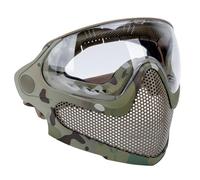 Équipement Tactique Bi-Mode pour Airsoft Paintball Chasse, Demi-Masque en Maille d'acier, Masque de Protection Militaire pour Jeux de Guerre(CP)