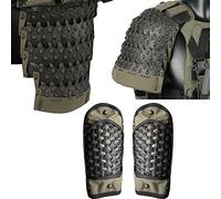 Équipement Tactique de théâtre Armure de samouraï, Ensemble Complet d'armures - Comprend 2 armures d'épaule + 1 Armure d'aine + 2 armures de Poignet (sans Gilet)