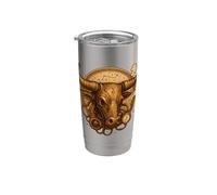 Équipement Taurus Steampunk Zodiac Bull Gobelet isotherme en acier inoxydable double paroi