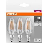 Osram Ampoules LED Filament Flamme Culot E14 4W (40W) Blanc froid 4000K Lot de 3