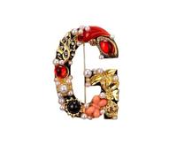 Equirider Émail Imitation Perles Broches Femmes Alphabet Initial Pins Bijoux de Mariage