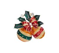 Equirider Noël Couronne d’émail Jingle Bells Flocon de Neige Étoile Broche Épingle Cadeaux de Noël Femmes Broches Hommes Broche Strass Broche