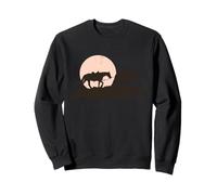 Équitation au Coucher du Soleil, Art Occidental, graphisme Texan rétro Sweatshirt