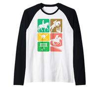 Équitation Dressage e Saut Obstacle Cavalier Cheval Équestre Manche Raglan