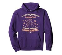 Equitation Femme Fille Je Parle Seulement à Mon Cheval Sweat à Capuche, Unisexe pour Adultes, Violet, XL