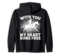 Équitation My Heart Runs Free Horse Rider Sweat à Capuche