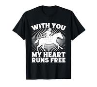 Équitation My Heart Runs Free Horse Rider T-Shirt