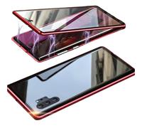 Equivalentm Magnetic Tempered Glass Double-Sided Phone Case(Privacy Screen) for Samsung Galaxy S25, S24, S23, S22, S21 Series (S24plus/S24+,Red)