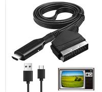 Equiyoal Convertisseur HDMI vers Péritel Adaptateur Scart Audio Vidéo HD 1080p Supporte NTSC/PAL Sortie Composite pour Sky HD, Blu-Ray, PS3, TV, DVD et Magnétoscope (USB Câble Inclus)