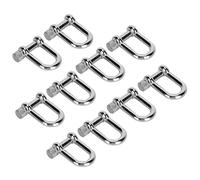 equlup 10Pcs Manille en D Mini en Acier Inoxydable, 3cm/1,2po Manilles Alliage Zinc avec Anneau D Manilles à Anneau D pour Usage intensif Manille d'ancrage à goupille filetée pour Gréement, Levage