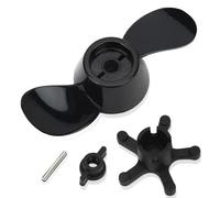 equlup 14,6cm/5,7 po Bateaux Marins Pêche Moteur Hélice Hors-Bord, Dia Intérieur du Trou de 8mm/0,3 po Diamètre de Broche 3,1 mm/0,1 po Hélice de Rechange à 2 Pales pour Moteurs 12V et 24V Noir